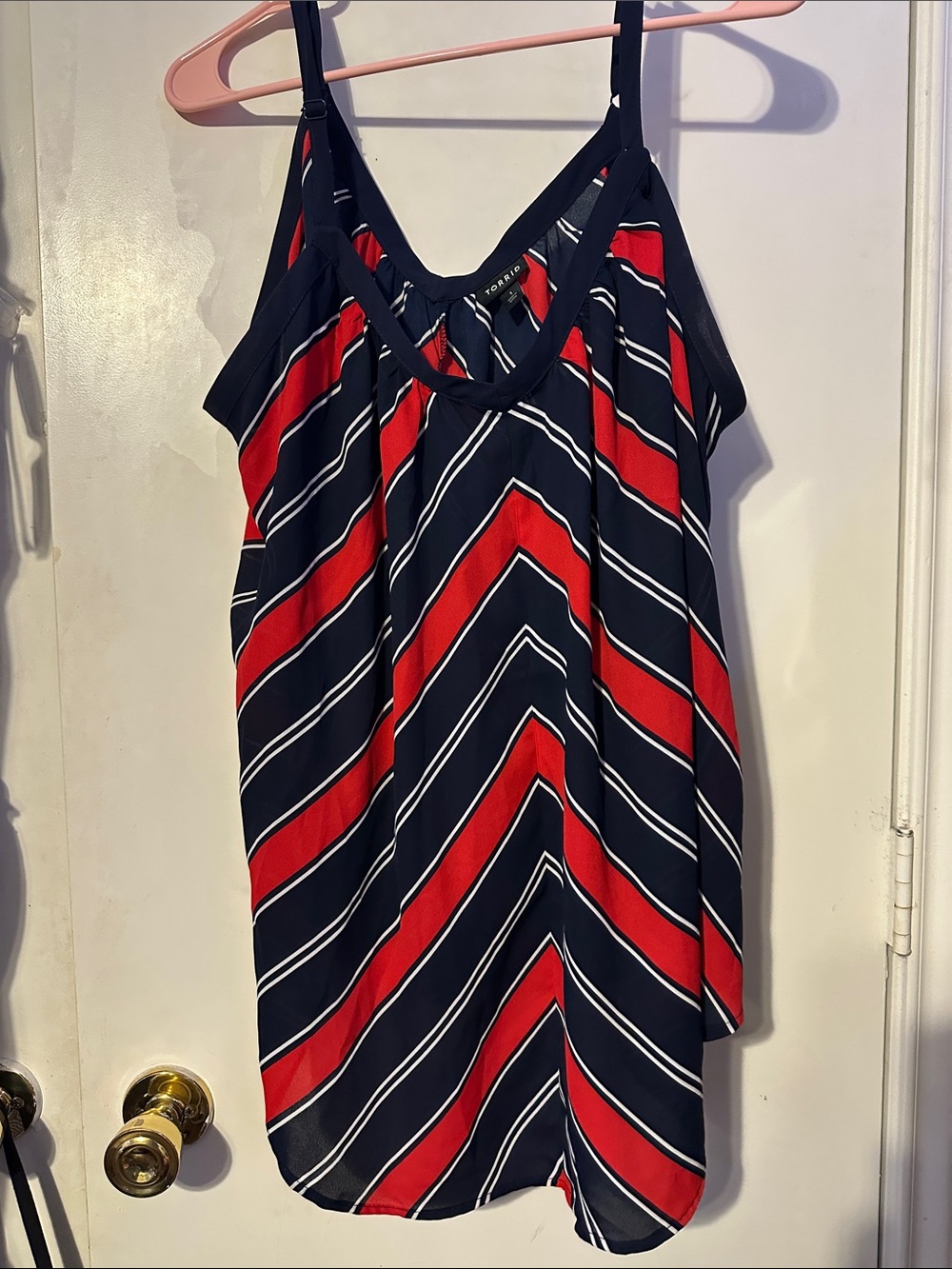 Torrid Striped Navy & Red Sleeveless Top